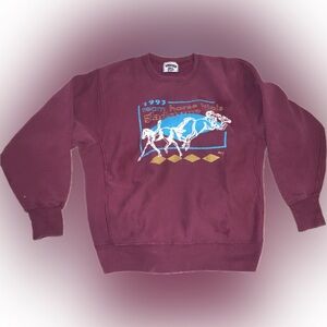 Vintage LEE 90s Retro Graphic Equestrian Horse Racing Sweatshirt Crew XL Sweater